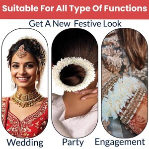 Accesorios para el cabello con jazmín artificial, flor para moño, Mogra Gajra para bodas, fiestas, despedidas de soltera, compromisos. - Product Image 4