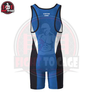 Nuevo Singlet de Lucha Libre, Personalizado con Impresión OEM, Spandex y Poliéster, Ropa de Artes Marciales, Cuello Redondo, Traje Deportivo Elástico y Transpirable - Product Image 5