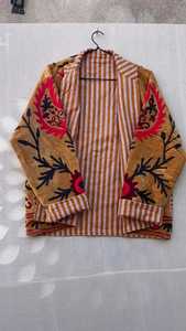 good looking Suzani Velvet Jacket brown Floral Embroidery Boho Coat Boho Suzani Coat Floral Suzani Jacket <b>Unique</b> <b>Gift</b> <b>For</b> <b>Her</b> - Product Image 5