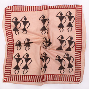 Foulard carré en coton écologique, style Bagaru, imprimé à la main, bandana unisexe respirant, à nouer autour du cou ou sur la tête - Product Image 4