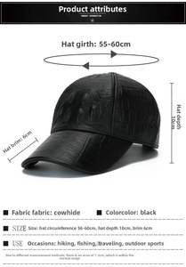 Gorra de Béisbol de Cuero con Diseño de Cocodrilo, Otoño Invierno, Casual, de Alta Calidad - Product Image 2