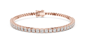 TRENDY LAB GROWN CUT DIAMOND RHODIUM PLATED 18KT ROSE <b>GOLD</b> GIFTING PARTY WEDDING DAILY OFFICE USE WOMEN'S BRACELET <b>SET</b> THIRD - Product Image 3