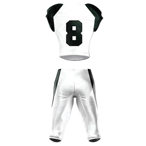 Ensemble de maillot de football américain blanc et noir, numéro personnalisé, pantalon ajusté, manches courtes, col en V, maille respirante, uniforme pour adultes - Product Image 2
