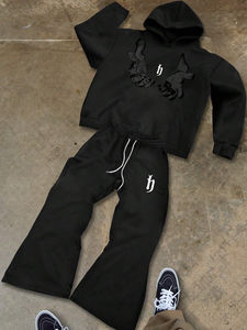 Conjunto Deportivo de Invierno para Hombre, Diseño de Moda, Logotipo Personalizado, Transpirable, de Secado Rápido, Resistente al Viento, con Sudadera con Capucha y Pantalones Jogger - Product Image 6