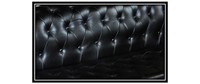 Canapé-lit gonflable moderne trois places tendance, revêtement en cuir bouffant réglable, noir vieilli, assise avec coussins de qualité supérieure