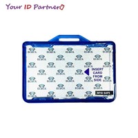 Azul RFID Bloqueo Nombre Titular de la tarjeta de plástico