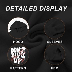 Sudadera con Capucha Oversize Personalizada para Hombre, Estilo Urbano, de Algodón con Estampado Gráfico y Diseño de Goteo, Transpirable, con Bolsillos - Product Image 4
