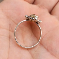 Bague de promesse bohème en argent sterling 925 avec pierre naturelle citrine taille marquise 7g, pierre de naissance de novembre pour femme
