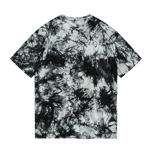 T-shirt en coton à manches courtes pour homme, style décontracté, col rond, tie-dye, tricoté, respirant, coupe régulière avec motif - Product Image 5