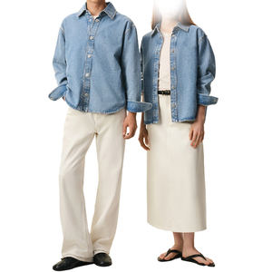 Surchemise en jean bleu pour homme, marque privée, avec patchs personnalisés, style workwear et streetwear, boutons-pression, veste décontractée, conception personnalisée haut de gamme, OEM - Product Image 5