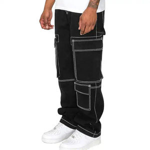 High Quality Custom Canvas Lightweight Breathable Cargo <b>Joggers</b> Multi Pocket Ripped <b>Slim</b> Fit Casual Wash Straight Trouser Baggy - Product Image 3
