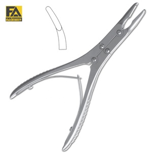 Mini Rongeur à Os Ruskin Courbé 18x5mm à Double Action, Instrument Chirurgical pour Chirurgie Générale et Orthopédie, Certifié CE - Product Image 1