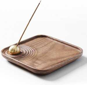 Brûleur d'encens en bois avec insert en laiton pour l'aromathérapie, design solide toutes saisons, en bambou, brûleur de Bakhoor Durable, cadeau - Product Image 4