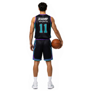 Conjunto de Uniforme de Baloncesto Personalizado de Secado Rápido, 100% Poliéster, de Alta Calidad, para Entrenamiento, Ropa de Baloncesto para Hombre - Product Image 6