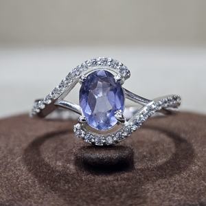 Bague d'éternité de créateur classique en argent sterling 925 forme ovale pierre précieuse améthyste Unique faite à la main excellente qualité pour les fêtes - Product Image 1