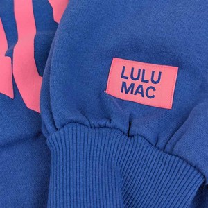 เสื้อสเวตเชิ้ตคอกลมโอเวอร์ไซส์ Lulu Mac สีฟ้าชมพู พิมพ์ลายตัวอักษร ยูนิเซ็กซ์ ผ้าฝ้าย 100% แบบสวม มีกระเป๋า สไตล์ฤดูร้อน 2 ชิ้น - Product Image 3