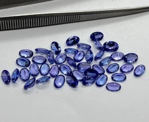 ขายส่งพลอยแทนซาไนต์ธรรมชาติ AA รูปไข่ขนาด 3x5 มม. เงางาม ไม่ผ่านการอบสี คุณภาพดี สำหรับแหวน ออกแบบตามสั่ง ผู้ผลิต - Product Image 2