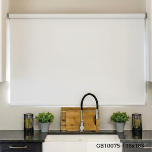 Buen Fabricante GB10075 198x183 Persianas Enrollables Blancas Ignífugas Malasia Mejor Proveedor B2B OEM Decoración de Oficina de Alta Calidad - Product Image 1