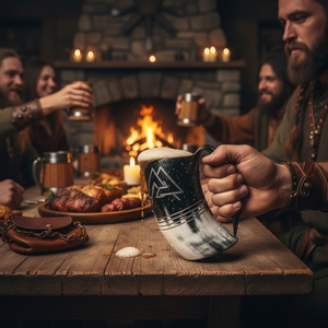 Mug médiéval en cuivre de forme optimale avec design de corne à boire, écologique, style européen, pour café ou bière, par Replicartz - Product Image 3