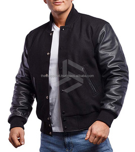 Custom Unisex Leather <b>Bomber</b> <b>Varsity</b> <b>Jacket</b> <b>Men's</b> Waterproof Windproof Eco-Friendly Reversible Winter Sherpa Lining High Street - Product Image 5