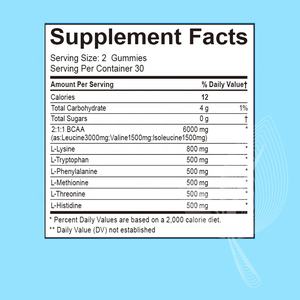 Meelefu OEM/ODM EAA Gummies <span class=keywords><strong>Amino</strong></span>ácidos esenciales Aminos esenciales (EAA) y Aminos de cadena ramificada (BCAA) para músculo, energía - Product Image 5