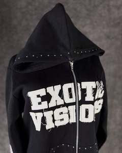 Unisex <b>Black</b> Hooded Zip-Up Fleece <b>Sweatshirt</b> Regular Fit Casual Autumn Wear Solid Color Knitted Cotton Material - Product Image 6