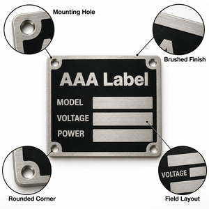 Placa de Identificación Metálica Personalizada, Placa de Aluminio Grabada para Equipos de Acero Inoxidable, para Fabricantes OEM de Maquinaria - Product Image 3