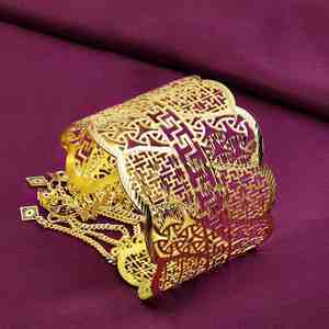 Pulseras de Moda para Mujer, Diseño Tradicional, Brazalete de Latón con Filigrana Chapada en Oro de 14K, 18K y 24K, Venta al por Mayor - Product Image 1