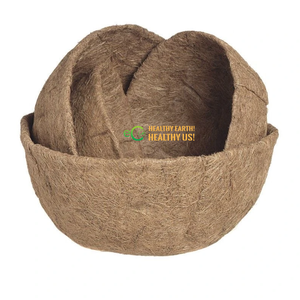 Panier suspendu en fibre de coco écologique de qualité supérieure avec cadre en chaîne métallique robuste pour jardin - Product Image 1