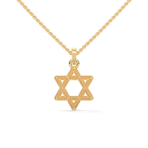 จี้ดาวหกแฉกทองคำ สร้อยคอทองคำชุบ 14K เครื่องประดับคุณภาพสูง สร้อยคอสำหรับเป็นของขวัญและงานปาร์ตี้ - Product Image 1