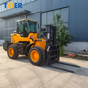 China 2.5 3 3.5 4 5 6 7 Ton Forklift Off Road 4WD 4x4 All Rough Terrain Forklift Diesel Forklift Truck Price for Sale