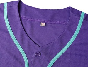 Camiseta de Béisbol Unisex de Manga Corta, Absorbente de Humedad, de Poliéster, con Botones al Frente, Diseño de Bloques de Color Sólido, para Todas las Temporadas - Product Image 4