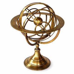 Esfera Astronómica Decorativa Hecha a Mano, Esfera Armilar de Metal Pulido Chapado en Oro, Estilo Vintage para Escritorio, Hogar u Oficina - Product Image 1
