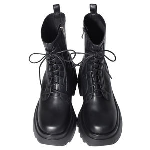 Botas de plataforma para mujer con tacón grueso de 8.5 cm y cordones, botas de invierno - Product Image 5