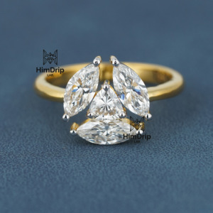 HimDrip LAB. Men's Marquise Cut Lab Grown Diamond Engagement Ring Yellow Gold Luxury IGI Anniversary <b>Wedding</b> Gift Party - Product Image 1