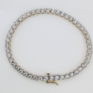 Jewelspaark 2.92 Ct Natural White Brilliant Cut Diamond Tennis Cluster Floral Claw Setting <b>Bracelet</b> 925 Sterling <b>Silver</b> Rhodium - Product Image 5