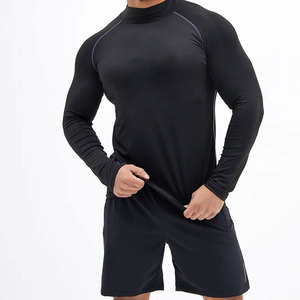 Haut de compression gris à manches longues pour homme, séchage rapide, idéal pour le sport (taille adulte) - Product Image 1