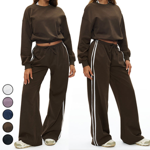 Conjuntos Deportivos de Alta Calidad para Mujer, Estilo Urbano, 100% Algodón Ecológico, Transpirable, de Secado Rápido, Estampado Sólido, para Gimnasio y Deportes de Invierno - Product Image 1