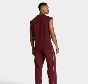 Débardeur Rétro Homme Été Sans Manches 100% Coton Couleur Unie Tricoté Épais Décontracté Sport Fitness Extérieur - Product Image 3
