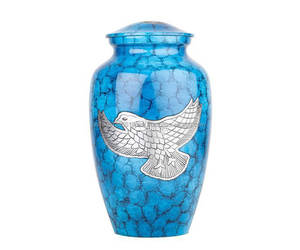 Urna Funeraria de Aluminio de 10 Pulgadas con Diseño Único de Cruz de Alas Grabada, Estilo Americano, Biodegradable y Personalizable, Suministros Funerarios al por Mayor - Product Image 6