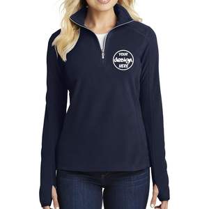 เสื้อไมโครไฟเบอร์แบบสวมศีรษะพร้อมโลโก้และข้อความเย็บติดซิปครึ่งตัวสำหรับผู้หญิง2025 - Product Image 1