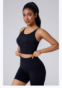 Ensemble de yoga grande taille pour l'été, nouvelle collection, haute élasticité, respirant, imprimé, col rond, pour gymnastique intérieure et fitness, devant uni - Product Image 4