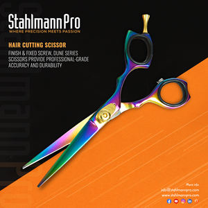 กรรไกรตัดผมคุณภาพสูง เคลือบสีหลายชั้นพิเศษ กรรไกรตัดผมสำหรับช่างมืออาชีพ ตัดเส้นละเอียด ผลิตจากสแตนเลสโดย Stahlmann Pro - Product Image 5