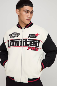 ROMEO INDUSTRY Venta al por mayor de fábrica Chaquetas bomber de béisbol de invierno personalizadas de alta calidad para hombre, estilo urbano, con parte delantera de lana y piel de oveja - Product Image 4