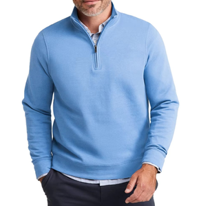 Sweat-shirt à capuche pour homme en molleton 100% coton, style demi-zip, vente en gros - Product Image 5