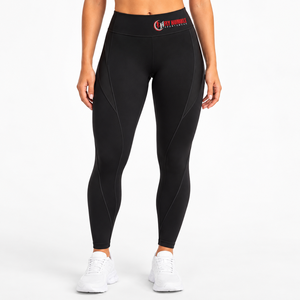 Leggings Fly Humble de cintura alta para mujer, talla grande, hasta el tobillo, color negro sólido, con costura curva, leggings de cintura alta para mujer, talla grande, color negro - Product Image 1