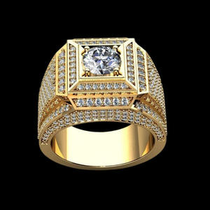 Brilliant Cut Moissanite Square Engagement <b>Ring</b> 925 Sterling <b>Silver</b> Rhodium Plated Cluster Hip Hop Iced <b>Statement</b> Jewelry Gift - Product Image 2