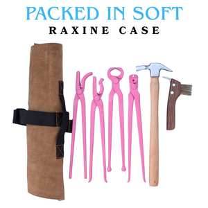 Kit d'outils professionnels pour ferrage de chevaux : Marteau à clous, Clincheur courbé, Brosse de nettoyage pour éliminer la saleté et la boue avec crochet extracteur de clous - Product Image 5