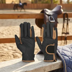 Gants en cuir marron foncé à doigts entiers, noirs et marron, pour l'extérieur, l'hiver, antidérapants, unisexes, à enfiler, pour la conduite - Product Image 5