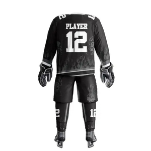 Premium Quality Breathable High Quality New Arrival Men's Adult Ice Hockey Uniform Sets 100% Polyester Eco-Friendly Quick Dry - Product Image 2